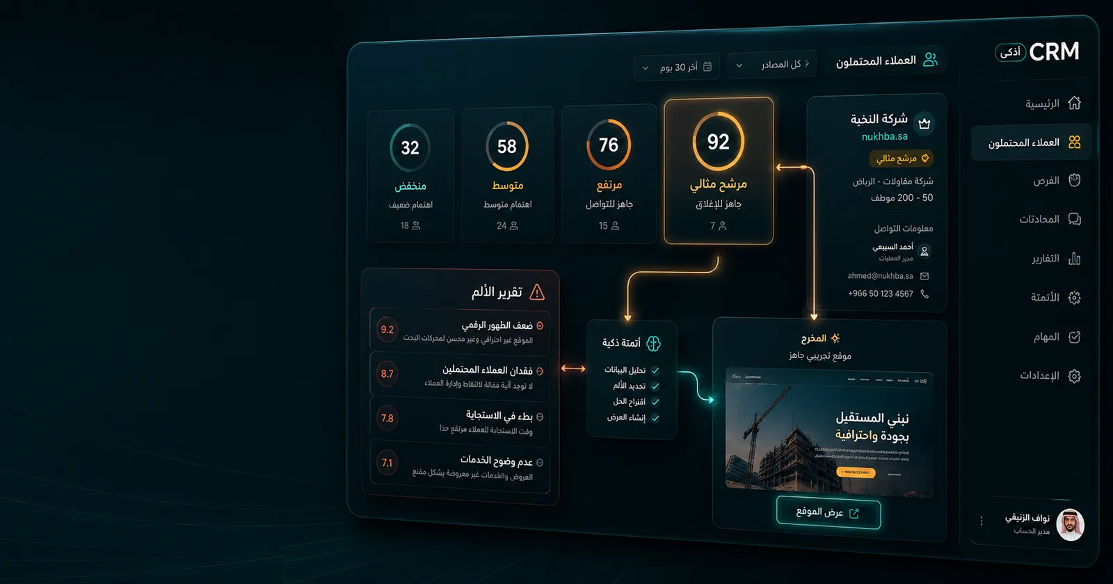 الطيف — نظام إدارة علاقات العملاء للمستقلين